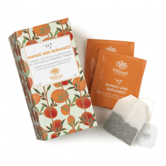 Vihreä tee Whittard of Chelsea Mango & Bergamot, 25 kpl.