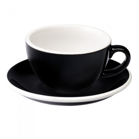 Cappuccino kuppi ja lautanen Loveramics "Egg Black", 200 ml
