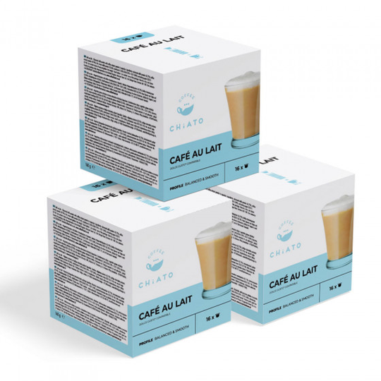 NESCAFÉ® Dolce Gusto® koneisiin sopivat kahvikapselit CHiATO "Café au Lait", 3 x 16 kpl.