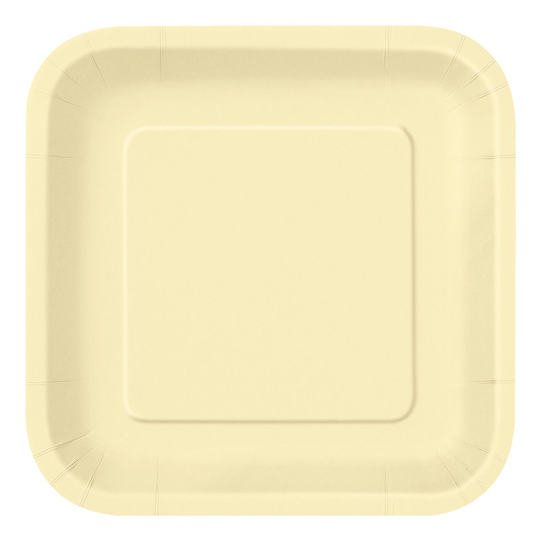 Pahvilautaset Neliö Norsunluu - 14-pakkaus