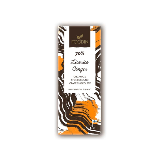 Foodin Raw Chocolate 40 G Licorice Ginger 70%