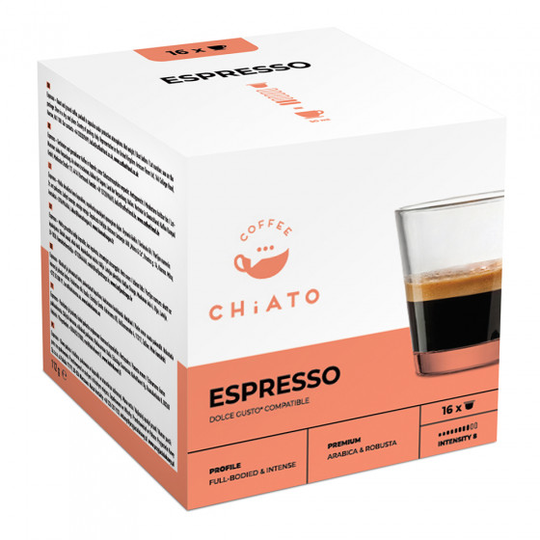 NESCAFÉ® Dolce Gusto® koneisiin sopivat kahvikapselit CHiATO "Espresso", 16 kpl.