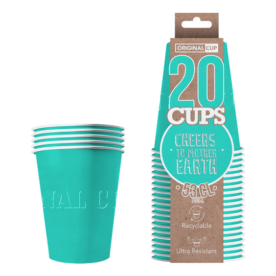Partycups Pahvia Turkoosi - 20-pakkaus