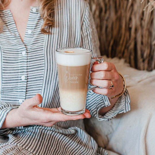 Latte macchiato -lasi kaiverruksella - 4 kpl