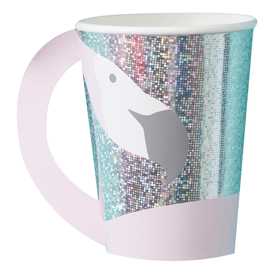 Pahvimukit Kahvalla Flamingo - 8-pakkaus