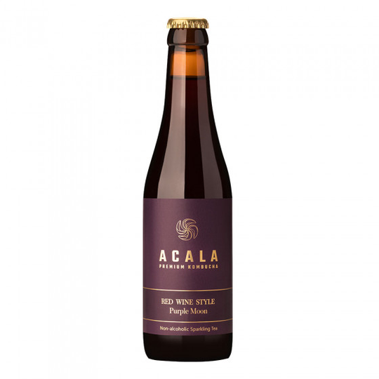 Hieno kuohuva fermentoitu teejuoma ACALA Premium Kombucha "Purple Moon", 330 ml