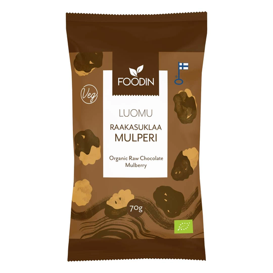 Foodin Raw Chocolate Coated Mulberries Organic 70 G