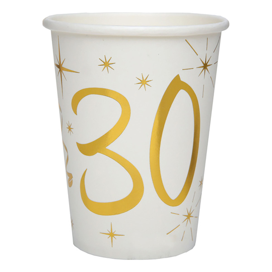 Pahvimukit Numero Kulta/Valkoinen - Numero 30
