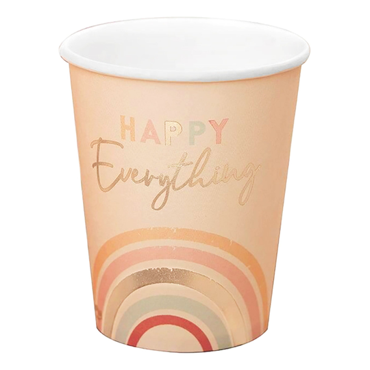 Pahvimukit Sateenkaari Happy Everything - 8-pakkaus