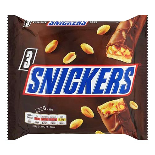 Snickers 3-pakkaus - 150 grammaa