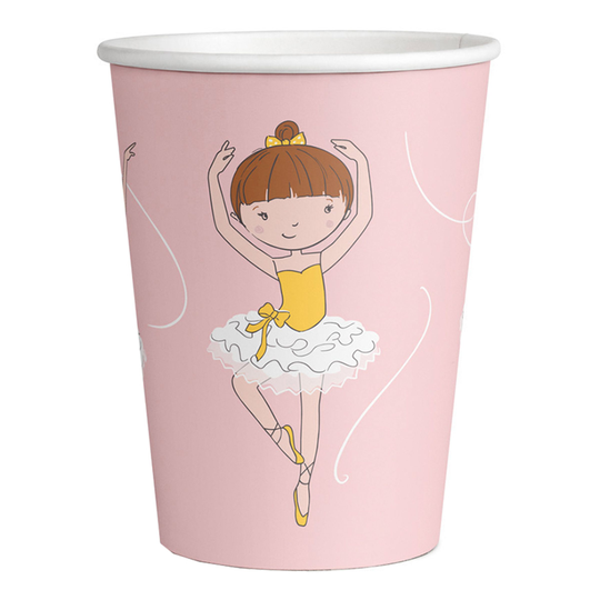 Pahvimukit Tanssiva Ballerina - 8-pakkaus
